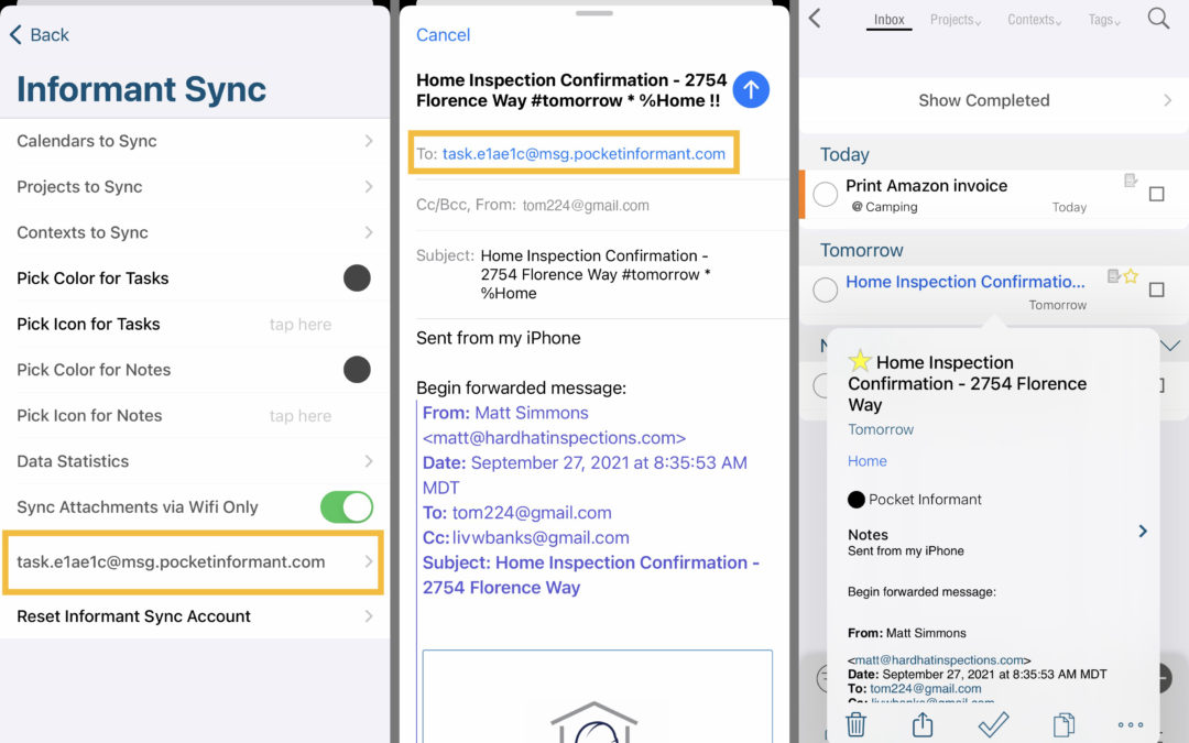 Email to Task Feature